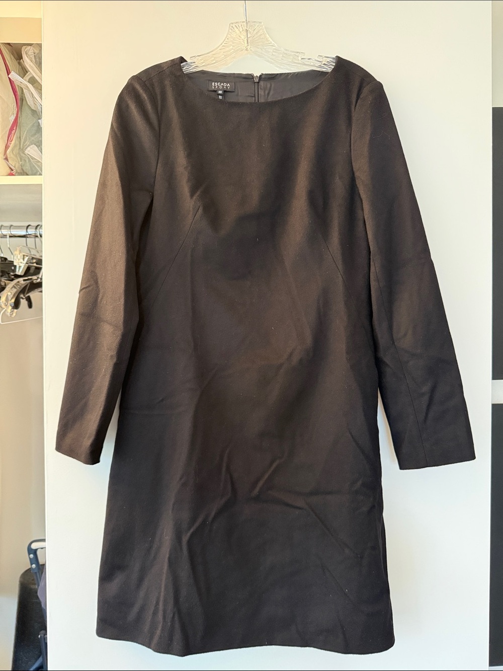 Escada Sport Black Long-Sleeve Sheath Dress - size 38 / size 10